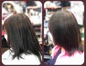 ◆ 自然な丸みを残した仕上がり まっすぐすぎない、やわらかいナチュラルストレートに仕上げます。